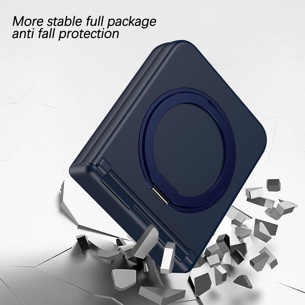 Samsung Z Flip6/5 Schutzhülle mit 360° drehbarem Ständer, magnetisches kabelloses Laden, Vollabdeckung und sturzsicherem Scharnier