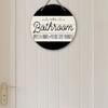 Wooden Hanging Decorative Signs, Toilet Decorations, 2D Flat Pendants, the Pattern Is the "Bathroom" Logo, a Housewarming Gift for Friends