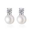 925 Sterling Silver Earrings Pearl Classic for Women Wedding Engagement Fine Jewelry Luxury Zircon Gifts Stud Earrings