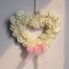 Silk Rose Flower Wreath for Home Wedding Door Decoration Heart Shaped Garlands
