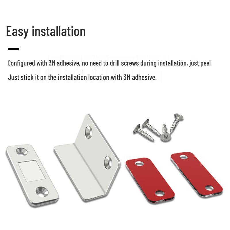 L-Shaped Magnetic Door Stopper: Invisible, Punch-Free, Thin Sheet for Sliding Doors, Drawers, and Cabinets.