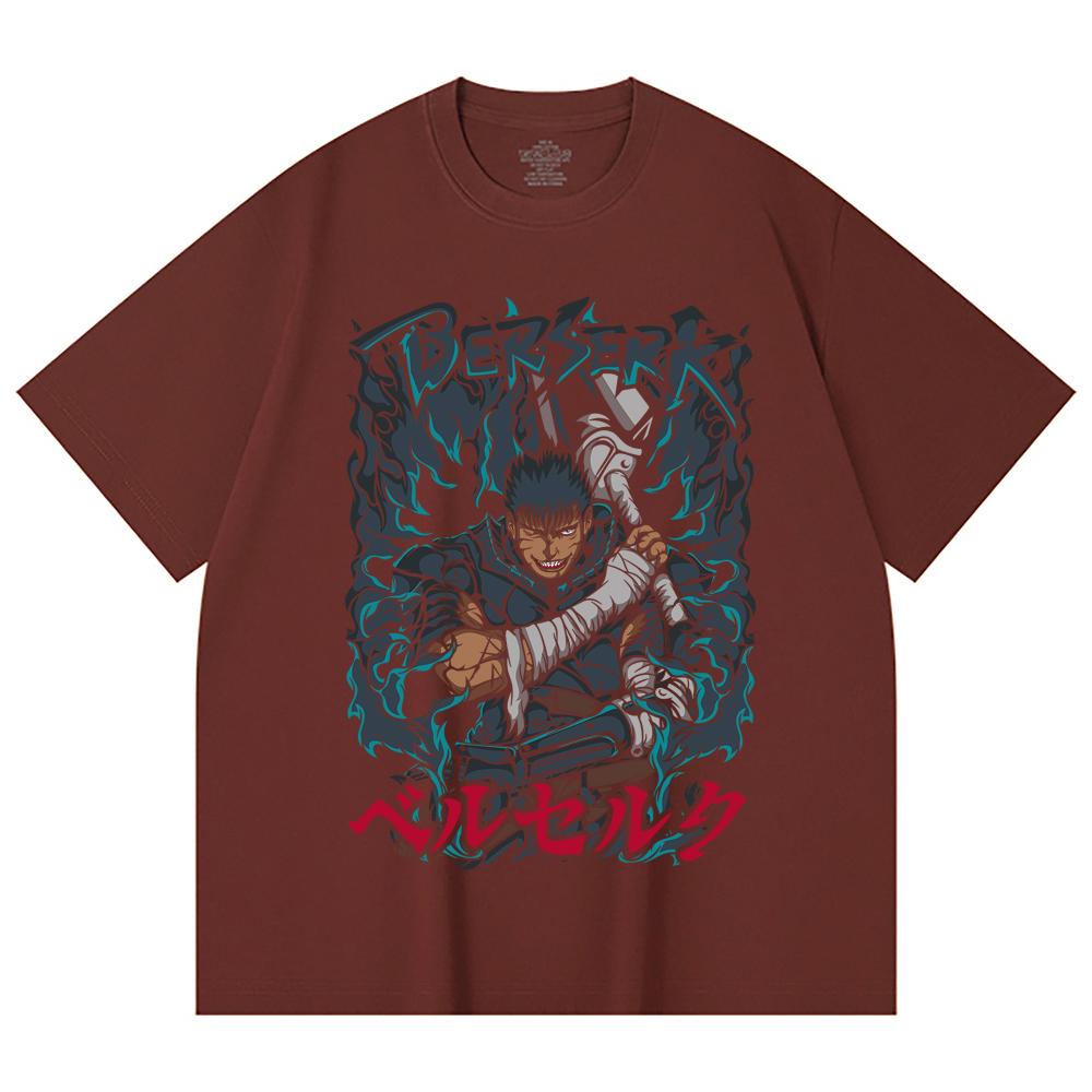 230 Gsm 100% Cotton Berserk V10 Print Unisex Heavy Cotton T Shirt