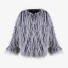 Womens Faux Fur Coat Mid-Length Round Neck Warm Winter Outerwear Street Style