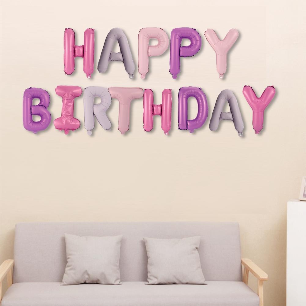 

16 Happy Birthday Inflatable Balloons Letter Foil 10Pcs Golden Heart Party Decorations(Color)