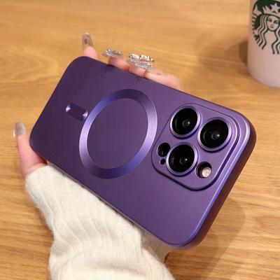 14 Pro Max For Magsafe Magnetic Case For Iphone 14 13 12 Pro Max Luxury Silicone Soft Matte Soild Cover 13 14 Pro Max Lens Flim