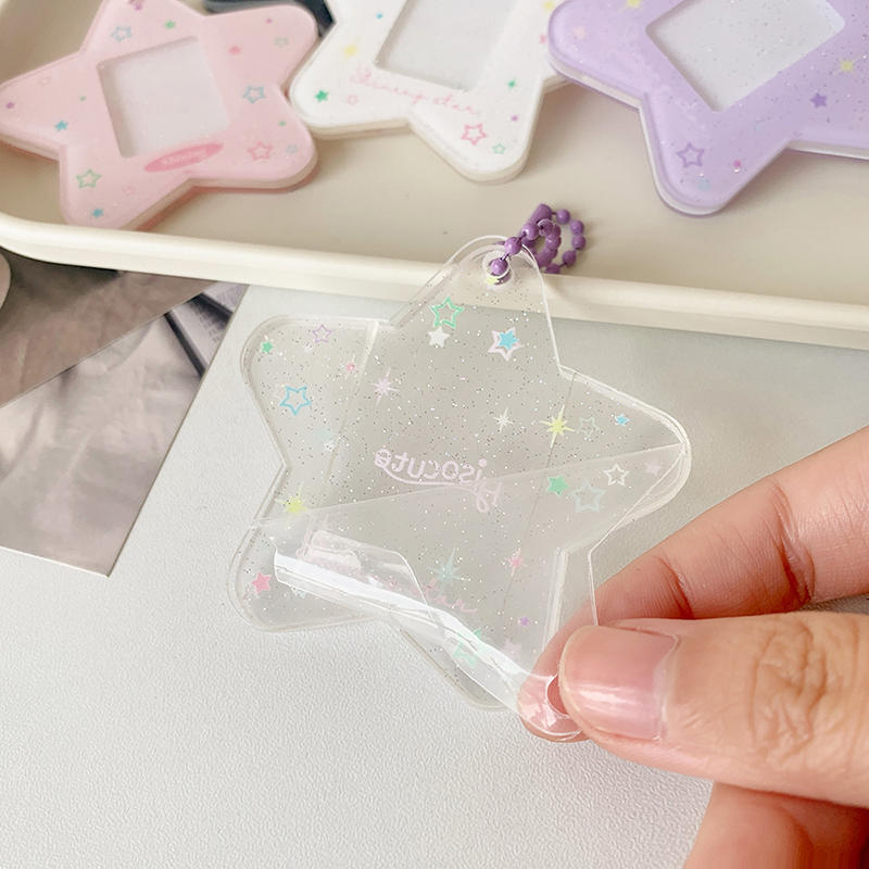 Mini Acrylic Photo Case for 1 inch Photo Cute Star Photo Card Case  Card Brick Idol Photocard Holder Goo Card Supplies
