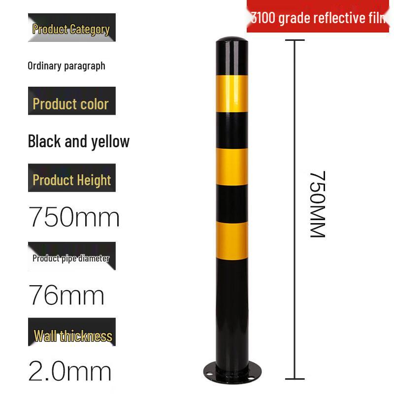 

Yellow and Black Thickened Steel Parking Warning Bollard