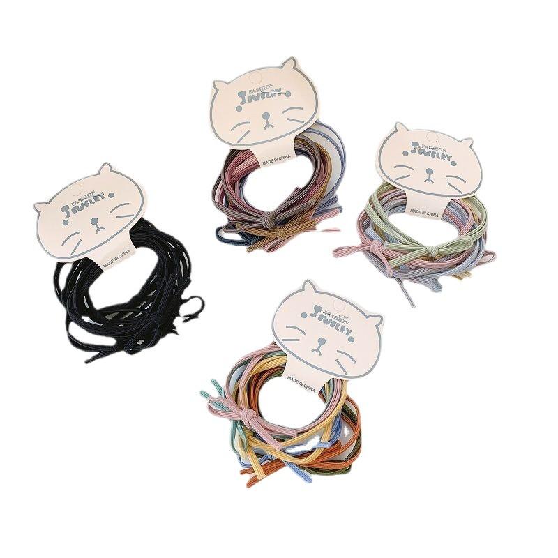 6-Piece Set of Korean Simple Bow Hair Ties 