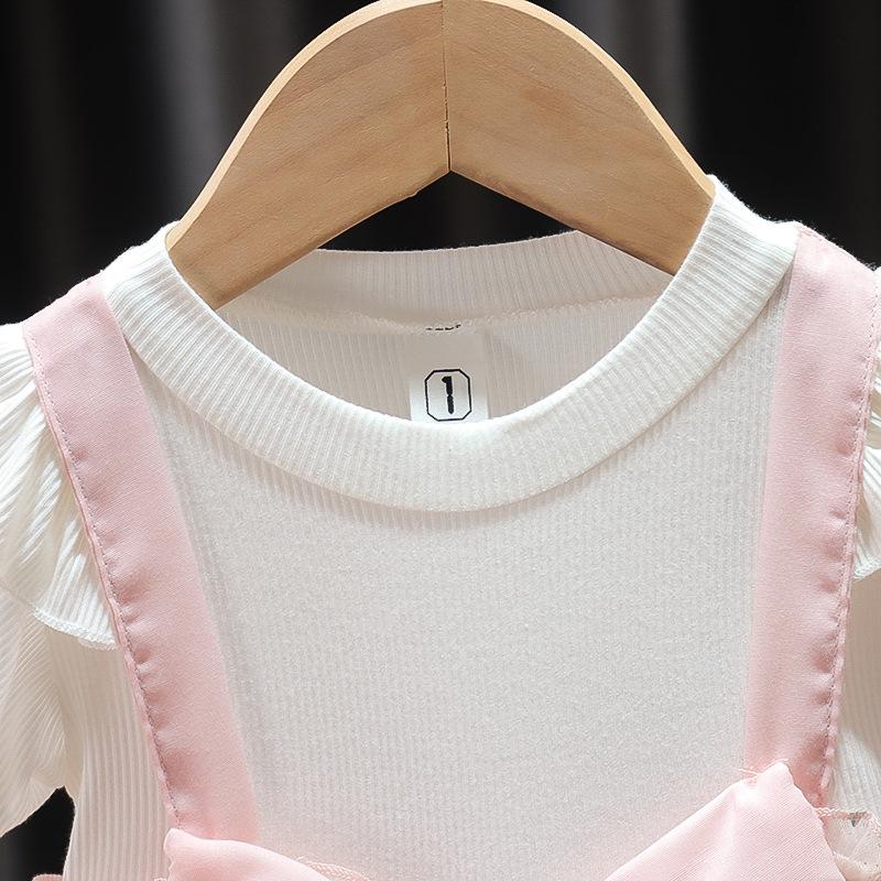 Girls' Casual Short Sleeved Dress Korean Fashion A-line Dress