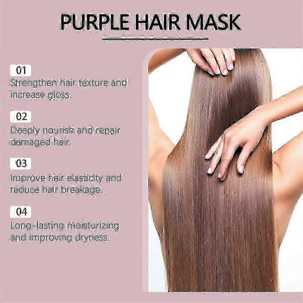 Maca Purple Hair Mask and Purple Shampoo Set,Maca Essence Purple