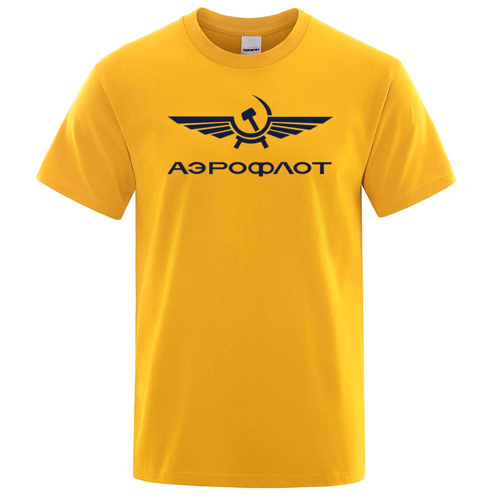 Aeroflot Ruské letectví Pilot Aerospace Letec Tričko Léto Značka Krátký rukáv Módní topy O-výstřih Stylové Pánské tričko