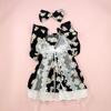 Yousheng Summer Dog Dress Cute Bow Hairpin Floral Print Elegant Outfit Breathable Casual Wear Bow-knot Lace Princess Dress Pet Cat Two-legged Clothing