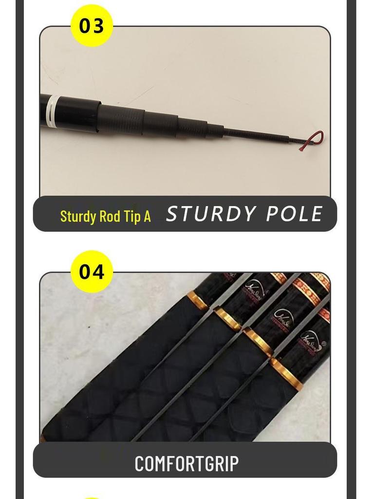 Ultra-Light Carbon Telescopic Hand Fishing Rod, 19 Tone, Four-Section, Sea Rod
