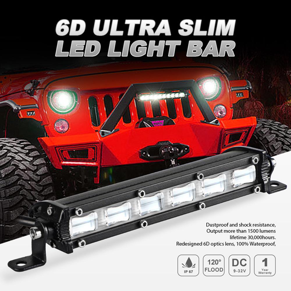 Flood Light 6D Lens Led Light Bar for Tractor Truck Off Road 4WD 4x4 ATV UTV UAZ Led Work Light Waterproof 12V 24V 7 Inch