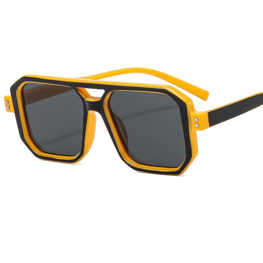New Trendy Candy Color Punk Women Fashion Sunglasses Vintage Men Retro Black Yellow Gradient Female square Shades