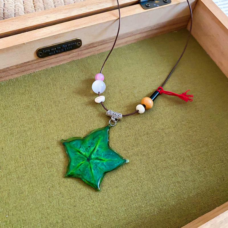 Fresh Fruit Peel Beaded Wood Necklace Clavicle Chain - Versatile Everyday Accessory