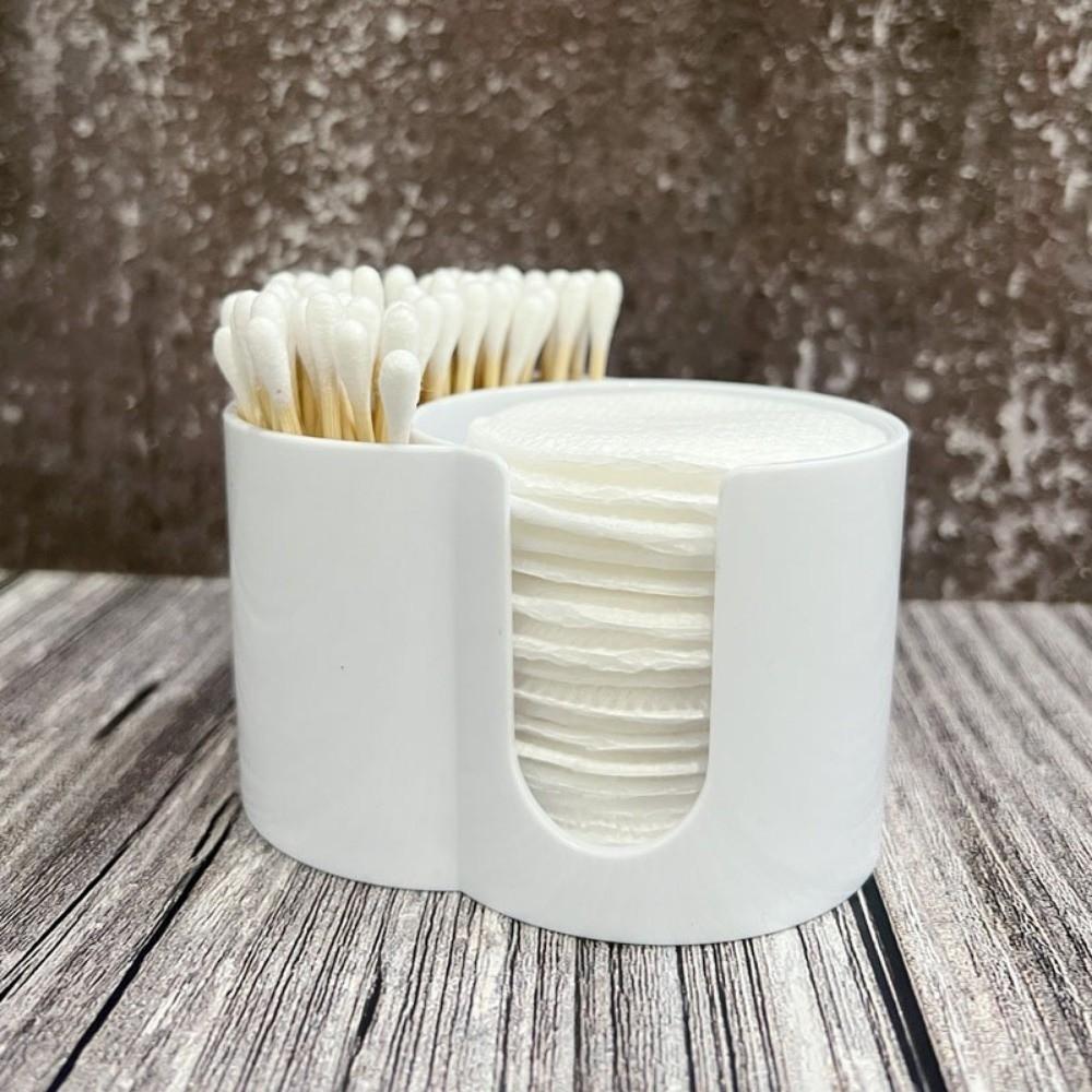 Large Capacity Qtips Storage Holder Save Space Powder Puff Storage Box Cosmetic