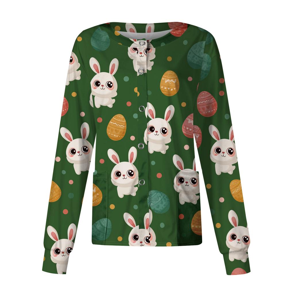 Women's Casual Long Sleeve Single Breasted Printed Dry- Top