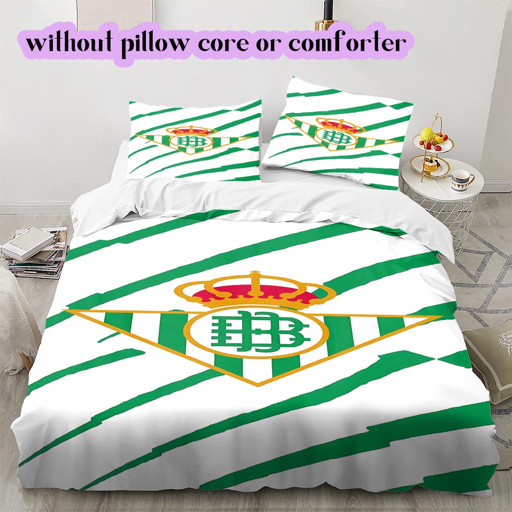 Team football Pattern Bedding Quilt Set Quilt Cover Pillowcase Home Decoration Birthday Gift (1 * duvet cover + 2 * pillowcase, without core)