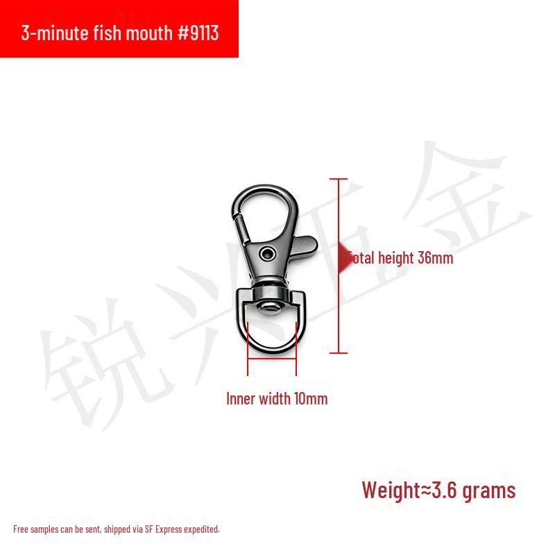Zinc Alloy Fish Mouth Buckle for Dog Luggage, Shoulder Straps, Keychains, and Webbing.