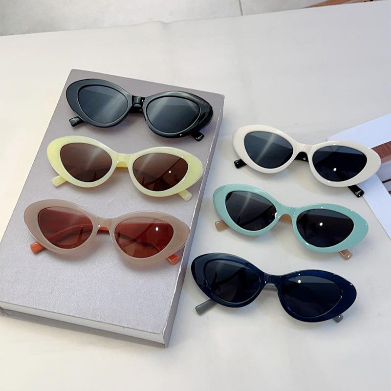 European and American style cat eye small frame trendy sunglasses small fragrant style high-end street photography thin jelly sunglasses