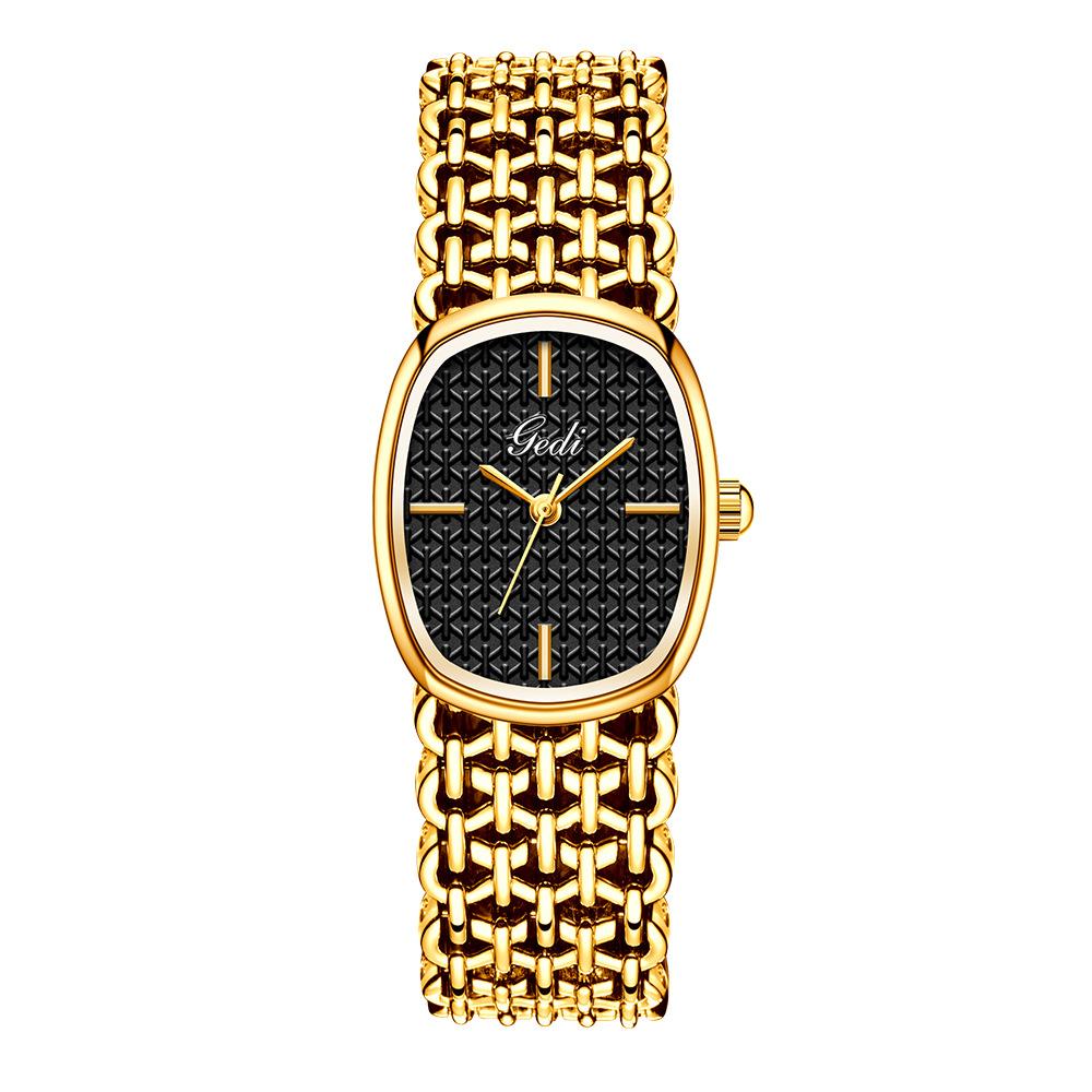 GEDI Fashion Women's Quartz Watch Luxury-inspired niche bracelet ladies' timepiece women's oval vintage quartz watch