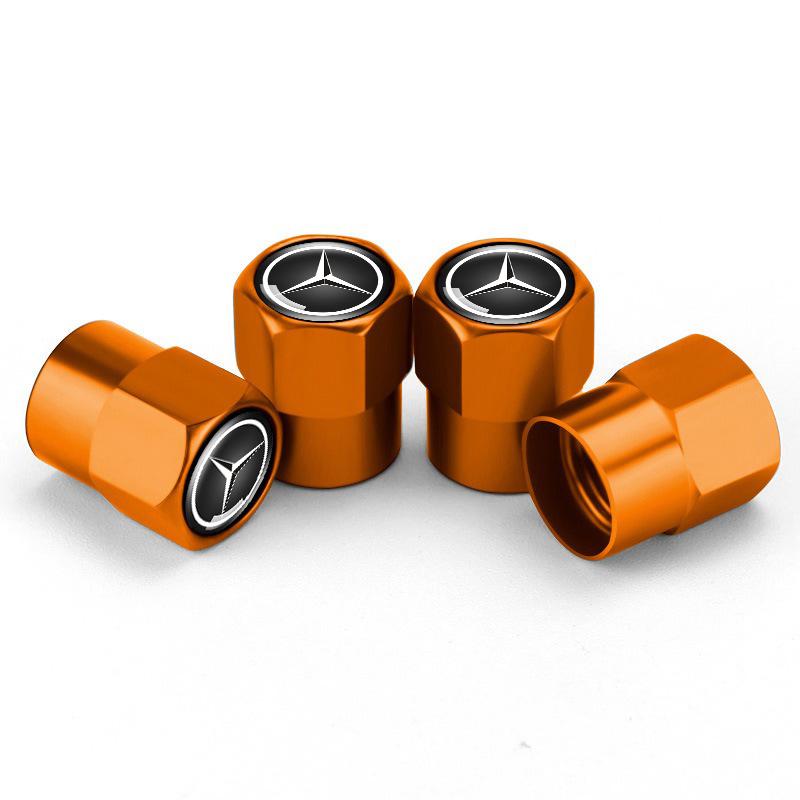 4pcs Styling Car Wheel Tire Rim Valve Stem Caps Covers For Mercedes Benz AMG W203 W206 W220 W205 W211 W212 W201 W210 stickers RW7