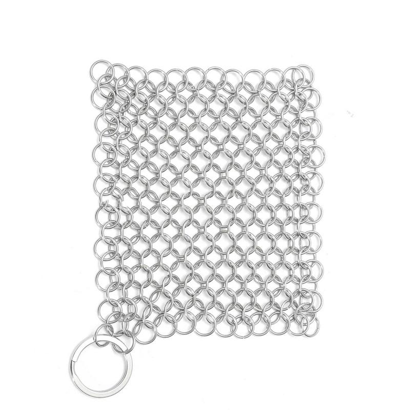 10 x 10CM Stainless Steel Skillet Cast Iron Cleaning Chainmail Ringer Scrubber
