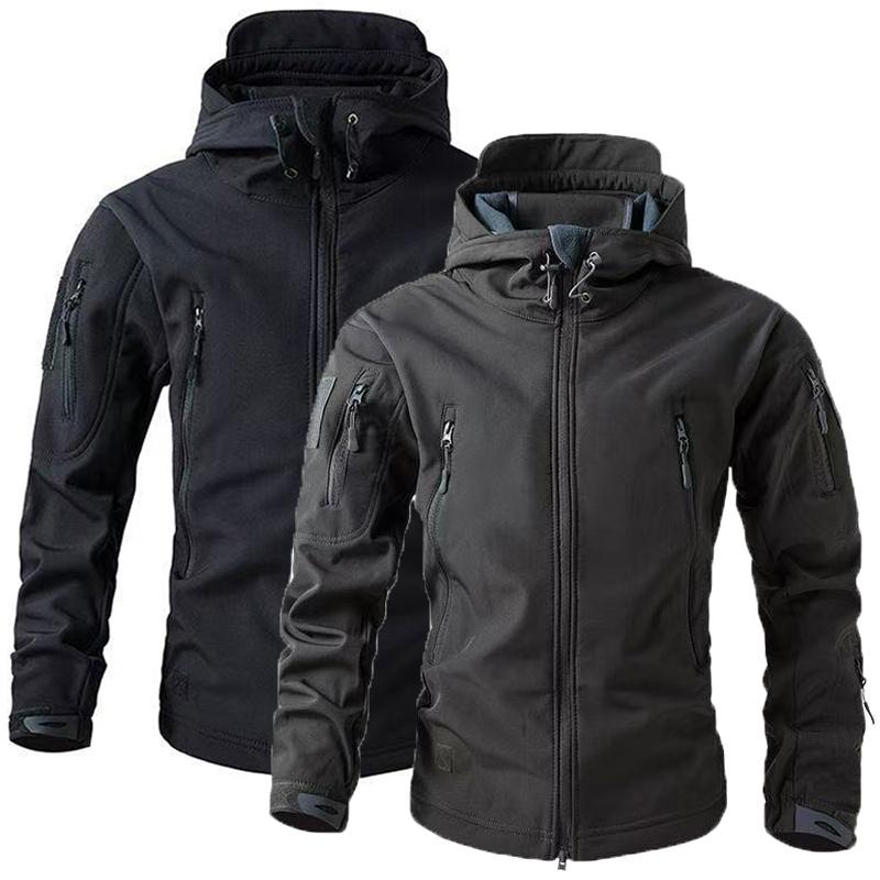 Men's Winter Fleece Outdoor Jackets Camping Hiking Trekking Fishing Climbing Cargo Hoodie Coat