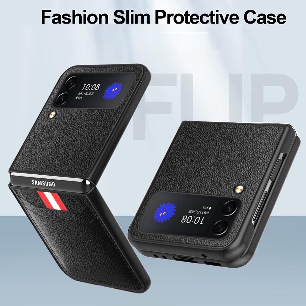 for Samsung Z Flip 7 4 3 6 5 Flip7 FE flip6 flip5 Leather Case for Samsung Galaxy Z Flip 4 3 5G Flip4 Flip3 Phone Cover Capa