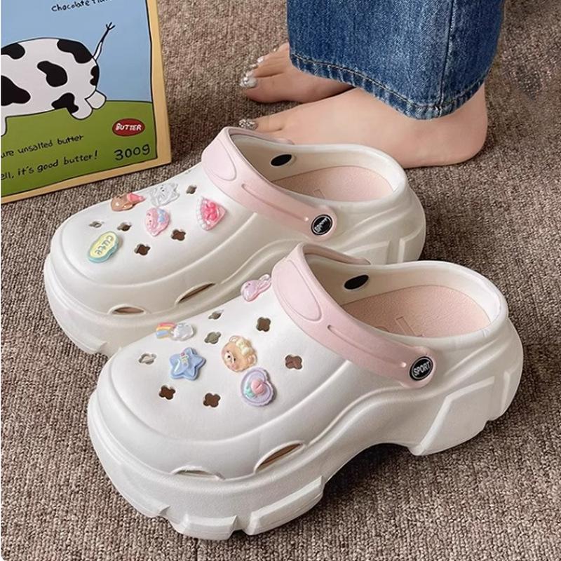 Sandales EVA à Talons Hauts pour Femmes - Semelle Épaisse 8CM Chaussures de Plage d'Été