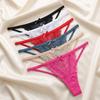 Stretchy Strappy Sheer Lace Thong Low Waist Romantic Panties Floral Embroidery Briefs  Ladies Girls