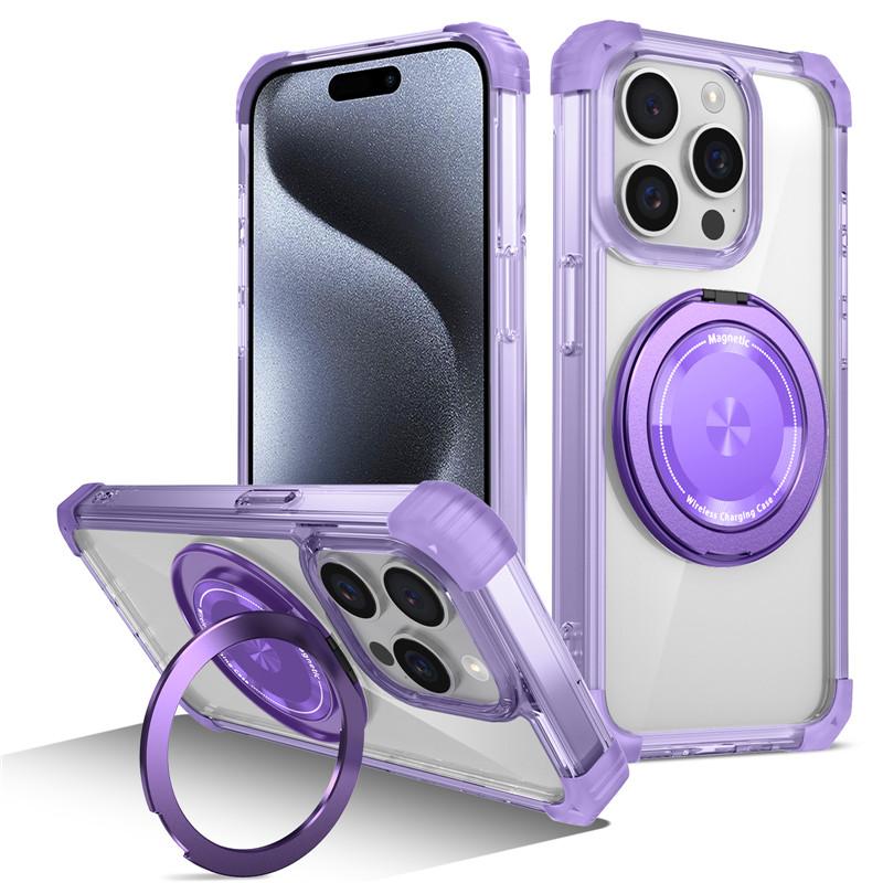 Transparent Magnetic Ring for Magsafe Wireless Charge Cases for IPhone 17 Air 16 Plus 15 14 13 12 11 Pro Max Shockproof Cover