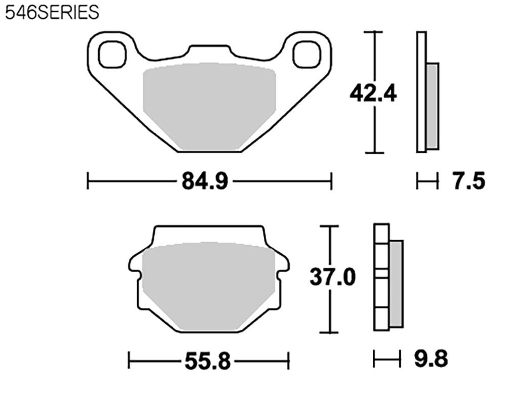KITACO SBS Brake Pads 546HF Ceramic for and Eliminator GS400, GSX400E, Estrella, GPZ400/F, FX400R, 400SE/LX (Product Code 777-0546000)