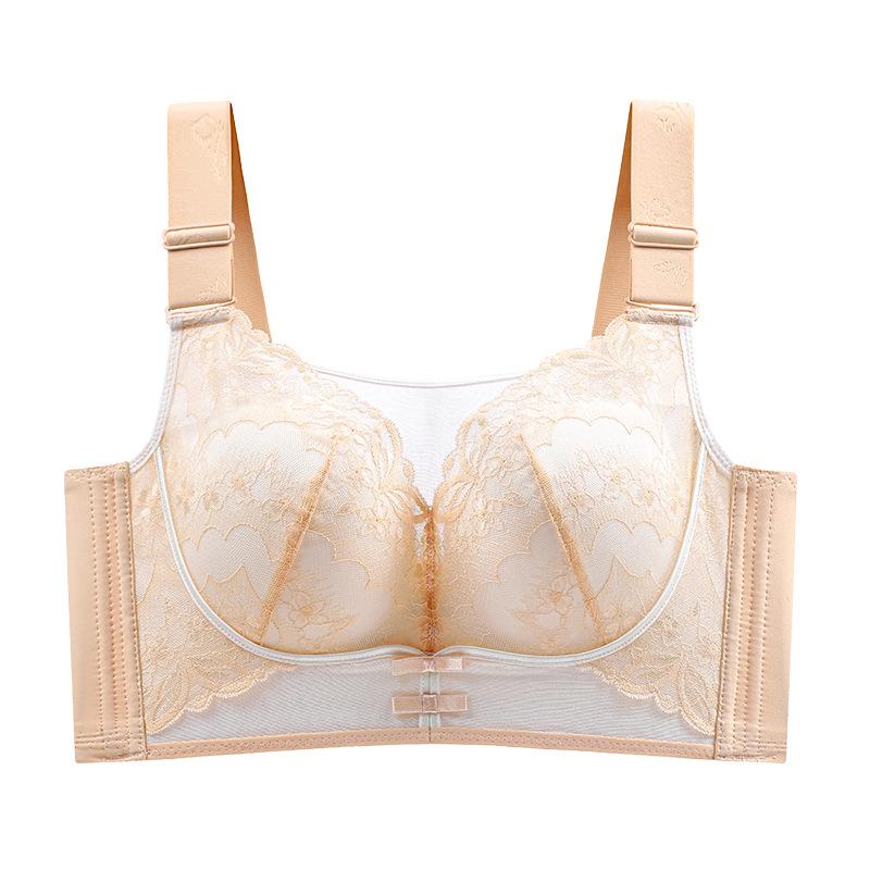 Exquisite Lace Massage Particles Plus Size Underwear Tube Top U-shaped Beautiful Back Thin Breathable Large Size Bra