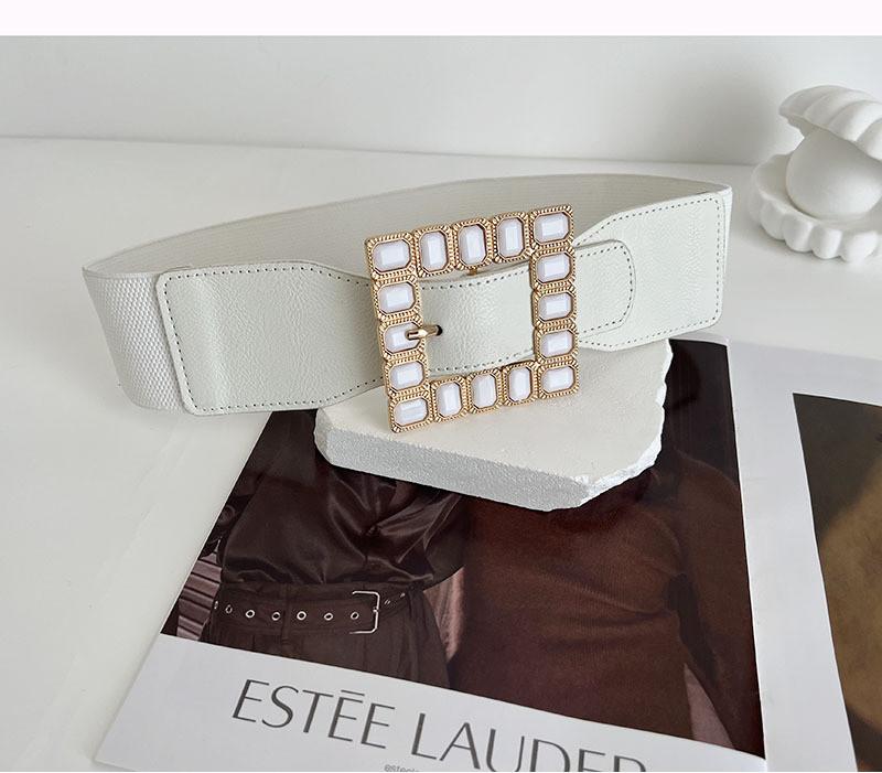 

Elegant Black And White Rhinestone Buckle Belt For Women Perfect For Dresses And Coats