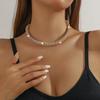 Bridal three-piece set, earrings, collar, open bracelet set, live broadcast full of diamond claw chains, jewelry necklaces, women