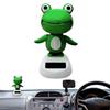 Solar Powered Dancing Frog Car Dashboard Decoration Shake Head Frog Auto Interior Ornaments Car Swinging Bobble Head Frog Deco