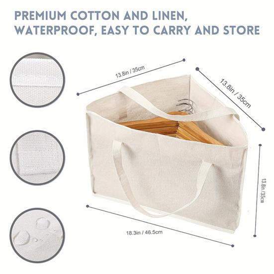 Clothes Hanger Caddy Triangular Storage Bag with Handles Base Plate Wardrobe Clothes Hanger Organizer for Bedroom Cloakroom Laundry Room Storage