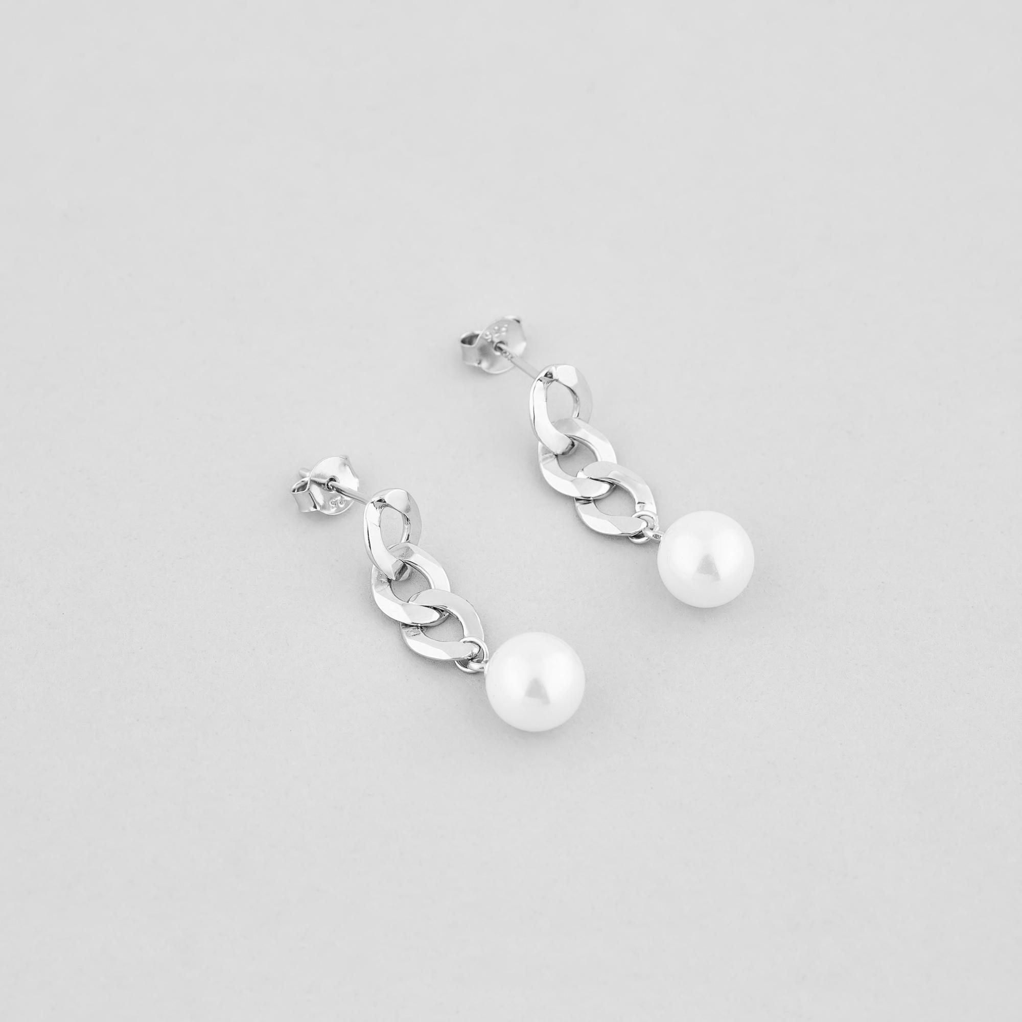 

Сережки Перлинний стиль срібний