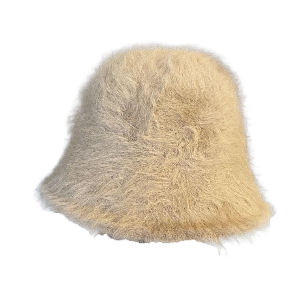 Warm Winter Fisherman Hat Furry Anti-cold Bucket Hat Temperament Plush Bucket Cap  Autumn