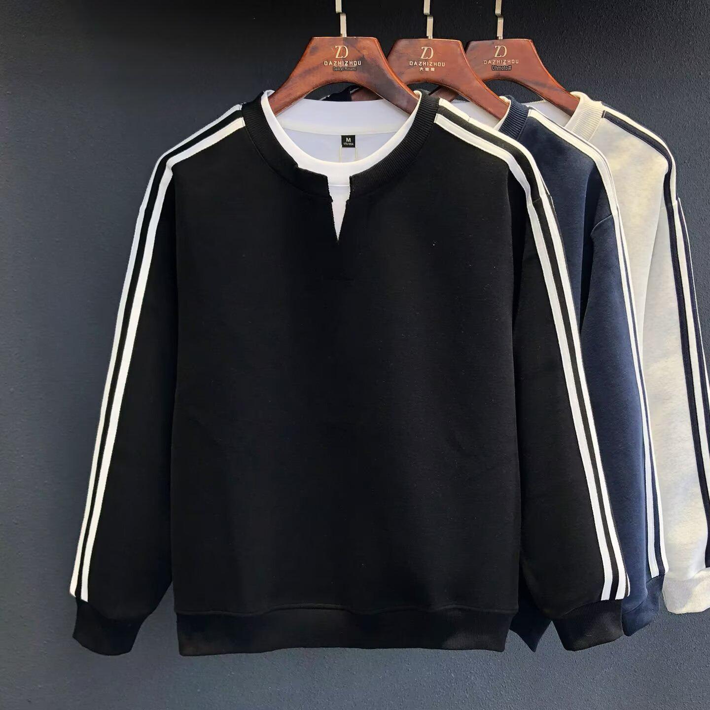 Korean Style Round Neck Loose Hoodie for Men - Autumn/Winter 2025 Trendy Hong Kong Design XL