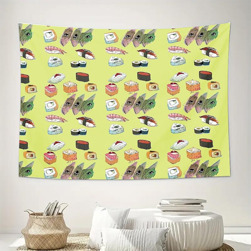 Sushi Tapestry Wall Hanging Japanese Food Anime Decor Ramen Noodle Art Room Dorm Decor Aesthetic Wall Decor Japanese Style