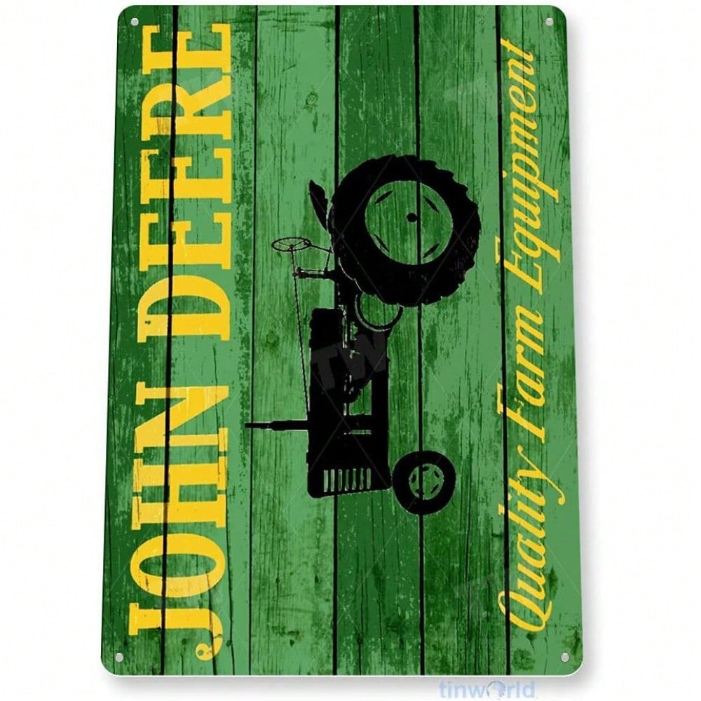 Vintage John Deere Tractor Tin Sign Farm Garage Wall Art Decor