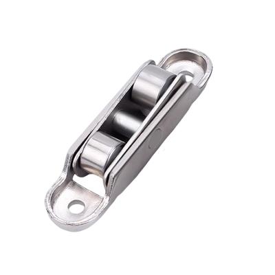 4Pcs 80/88 Type Flat Groove Double Wheel Zinc Alloy PVC Sliding Window Door Bottom Roller Pulley Hardware Tracks Accessories