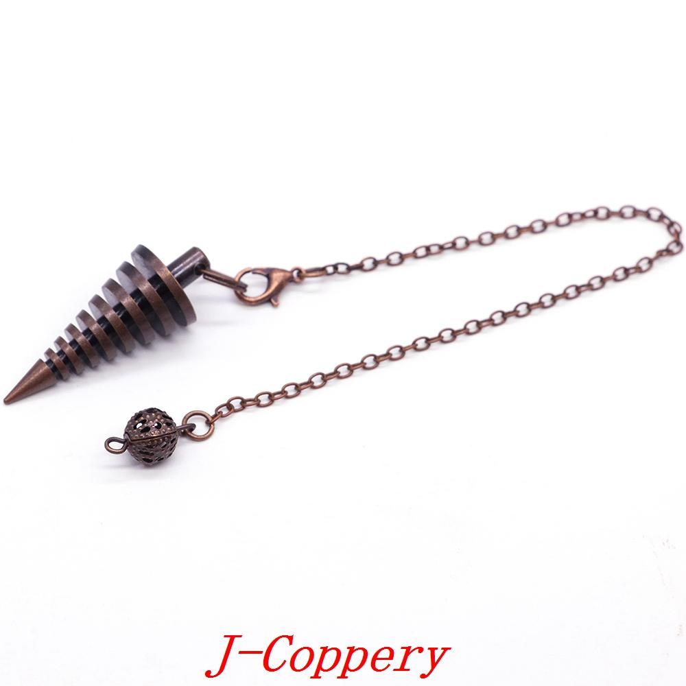 Metal Pendulum For Dowsing Divination Pendulos Spiral Cone Gold Color Copper Radiesthesia Pendulums Healing Pendule