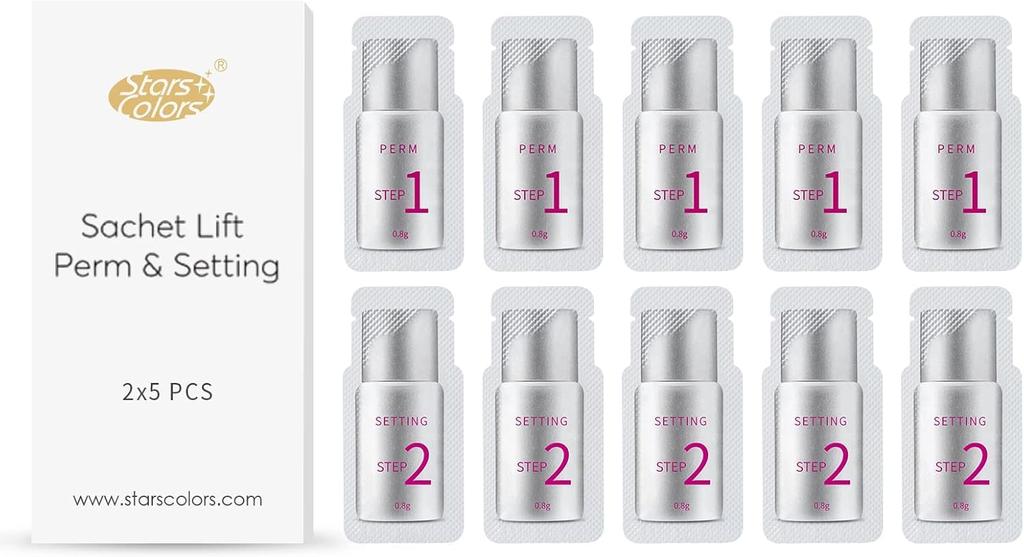 10 Sets [Individually Packaged Eyelash Perm Solution - Solution 1 & 2 Set] Self-Use, Individually Packaged, Single-Use, for Rod-Type and Clip-Type