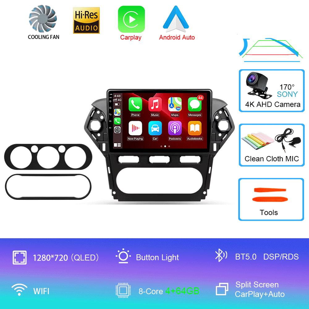 Car Radio Android 14 For Ford Mondeo 4 2010 2011 2012 2013 2014 Carplay Auto Multimedia GPS 360 Camera Player 2 Din Stereo Video