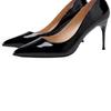 High heels women's summer 2025 new pointed toe nude temperament fine heel patent leather black light mouth versatile single shoes women