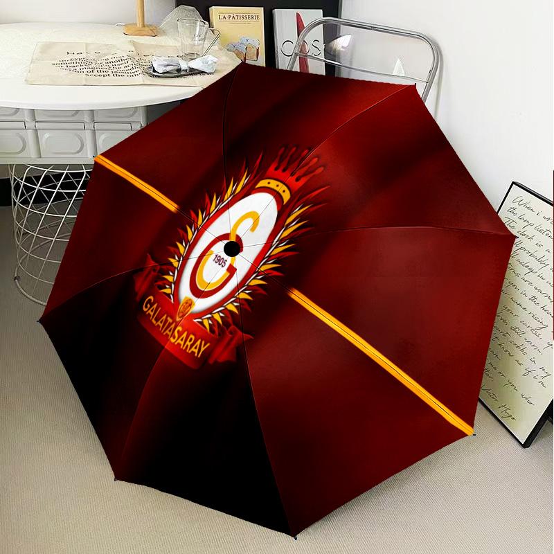 Galatasaray Football Club Automatic Folding Umbrella - 8-Rib Travel Umbrella with Auto Open/Close & Portable Gifts for holidays or birthdays